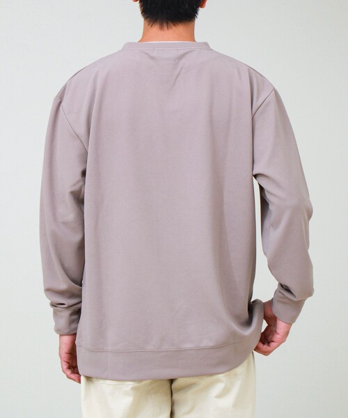 GLOSTER(グロスター)の「【1枚で完結】カルゼジョーゼットフェイクレイヤーロングスリーブT ロンT(Tシャツ/カットソー・メンズ・ベージュ/ブラック/オリーブ・S/M/L)」の11枚目の写真
