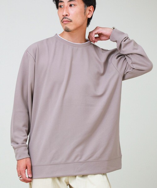 GLOSTER(グロスター)の「【1枚で完結】カルゼジョーゼットフェイクレイヤーロングスリーブT ロンT(Tシャツ/カットソー・メンズ・ベージュ/ブラック/オリーブ・S/M/L)」の13枚目の写真