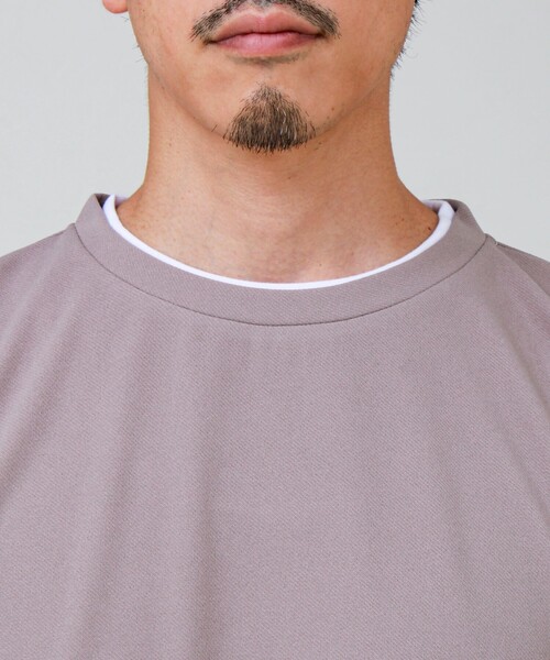 GLOSTER(グロスター)の「【1枚で完結】カルゼジョーゼットフェイクレイヤーロングスリーブT ロンT(Tシャツ/カットソー・メンズ・ベージュ/ブラック/オリーブ・S/M/L)」の14枚目の写真