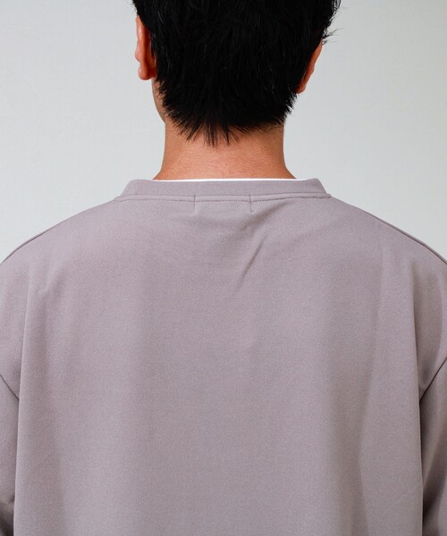 GLOSTER(グロスター)の「【1枚で完結】カルゼジョーゼットフェイクレイヤーロングスリーブT ロンT(Tシャツ/カットソー・メンズ・ベージュ/ブラック/オリーブ・S/M/L)」の17枚目の写真
