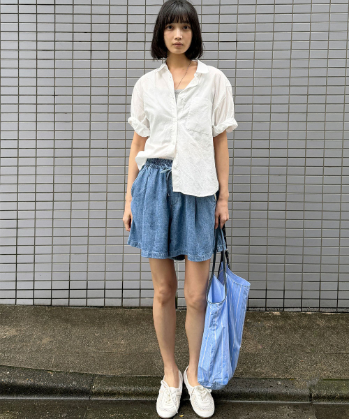 MALOUPE（マロップ）の「9206 軽量ハーフデニムパンツ（インディゴ）（その他パンツ・レディース・インディゴブルー・SMALL/MEDIUM）」の2枚目の写真