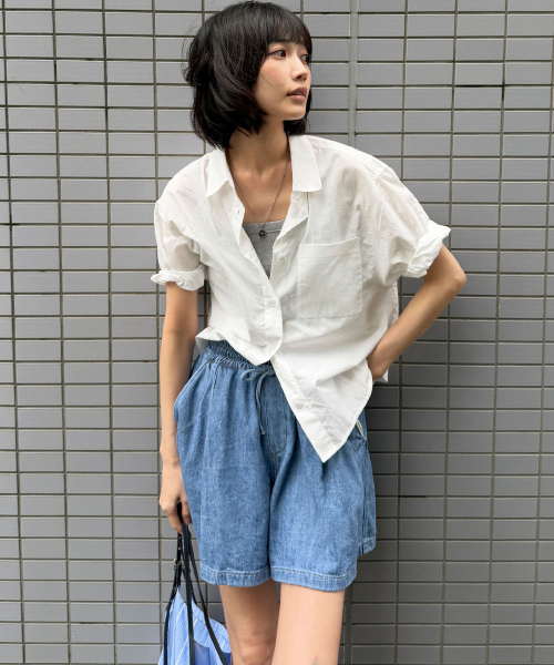 MALOUPE（マロップ）の「9206 軽量ハーフデニムパンツ（インディゴ）（その他パンツ・レディース・インディゴブルー・SMALL/MEDIUM）」の4枚目の写真
