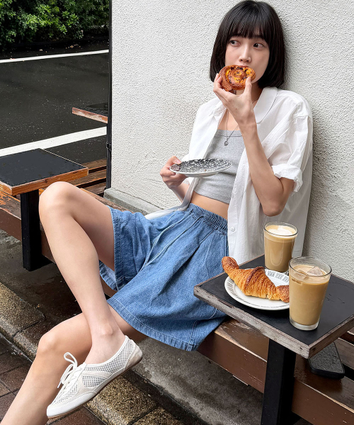MALOUPE（マロップ）の「9206 軽量ハーフデニムパンツ（インディゴ）（その他パンツ・レディース・インディゴブルー・SMALL/MEDIUM）」の5枚目の写真