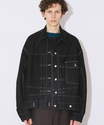 double-end selvedge denim blouson re-wash