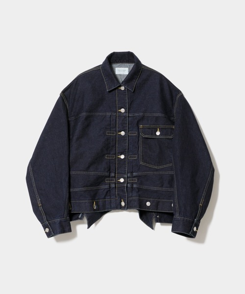 beautiful people（ビューティフルピープル）の「double-end selvedge denim blouson re-wash（デニムジャケット・レディース・インディゴブルー/ブラック・38）」の10枚目の写真