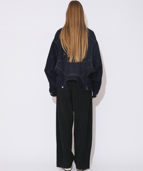 beautiful people（ビューティフルピープル）の「double-end selvedge denim blouson re-wash（デニムジャケット・レディース・インディゴブルー/ブラック・38）」の16枚目の写真