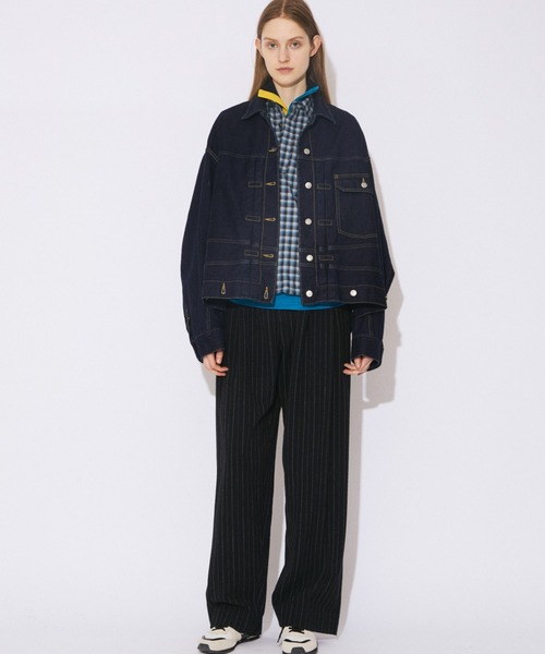 beautiful people（ビューティフルピープル）の「double-end selvedge denim blouson re-wash（デニムジャケット・レディース・インディゴブルー/ブラック・38）」の17枚目の写真