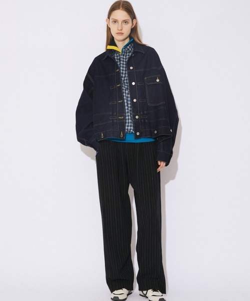 beautiful people（ビューティフルピープル）の「double-end selvedge denim blouson re-wash（デニムジャケット・レディース・インディゴブルー/ブラック・38）」の18枚目の写真