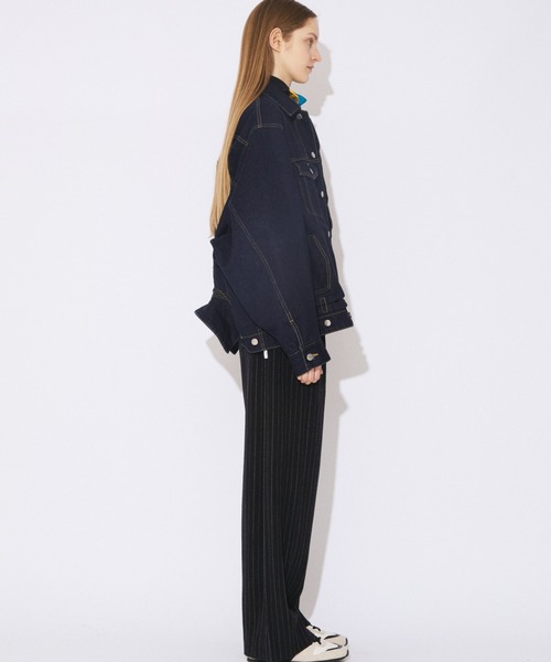 beautiful people（ビューティフルピープル）の「double-end selvedge denim blouson re-wash（デニムジャケット・レディース・インディゴブルー/ブラック・38）」の5枚目の写真