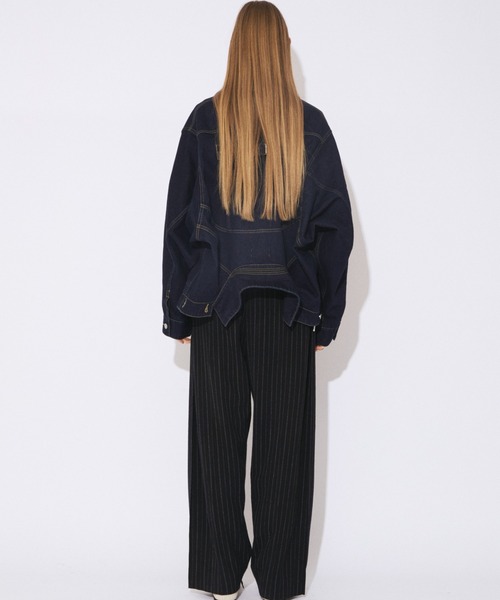 beautiful people（ビューティフルピープル）の「double-end selvedge denim blouson re-wash（デニムジャケット・レディース・インディゴブルー/ブラック・38）」の6枚目の写真