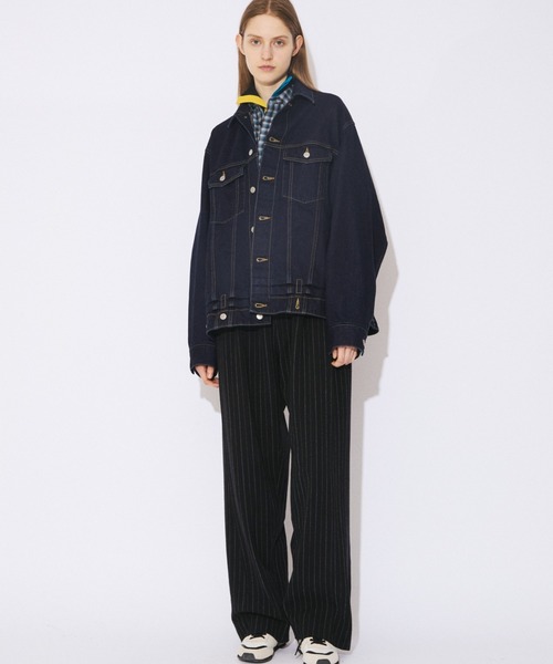 beautiful people（ビューティフルピープル）の「double-end selvedge denim blouson re-wash（デニムジャケット・レディース・インディゴブルー/ブラック・38）」の7枚目の写真