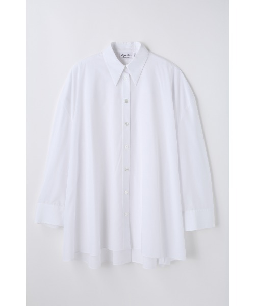 nagonstans(ナゴンスタンス)の「TEN/PEポプリン コクーンフレアシャツ(Tシャツ/カットソー・レディース・ライトベージュ/ブルー/ホワイト・MEDIUM)」の1枚目の写真