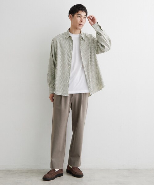 THE SHOP TK (ザ ショップ ティーケー )の「【洗濯機OK】ストライプクレープ長袖シャツ(シャツ/ブラウス・メンズ・ネイビー系2/グレー系2・02/03)」の14枚目の写真