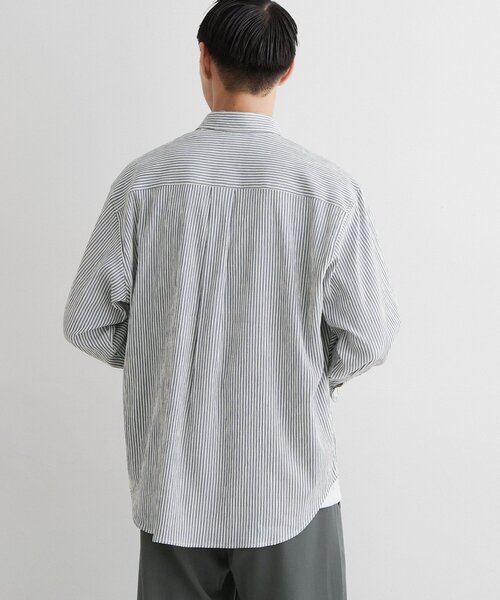 THE SHOP TK (ザ ショップ ティーケー )の「【洗濯機OK】ストライプクレープ長袖シャツ(シャツ/ブラウス・メンズ・ネイビー系2/グレー系2・02/03)」の11枚目の写真