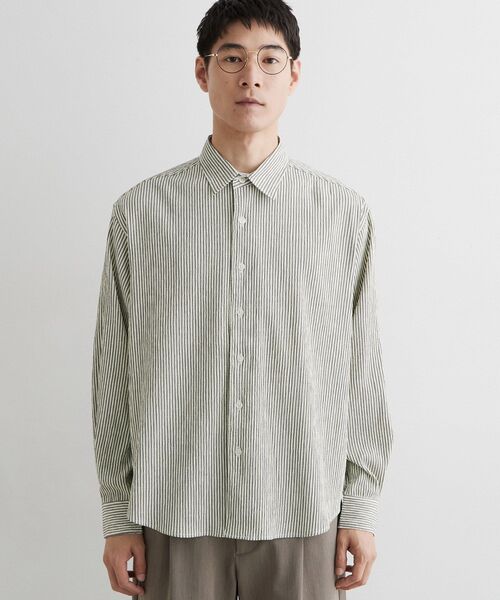 THE SHOP TK (ザ ショップ ティーケー )の「【洗濯機OK】ストライプクレープ長袖シャツ(シャツ/ブラウス・メンズ・ネイビー系2/グレー系2・02/03)」の8枚目の写真
