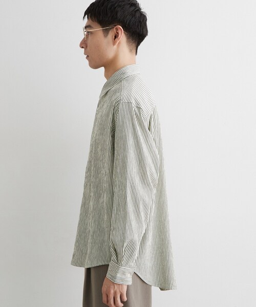THE SHOP TK (ザ ショップ ティーケー )の「【洗濯機OK】ストライプクレープ長袖シャツ(シャツ/ブラウス・メンズ・ネイビー系2/グレー系2・02/03)」の7枚目の写真