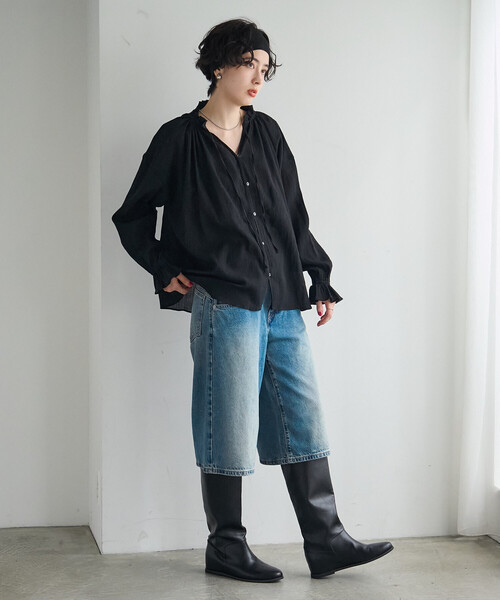 FREAK'S STORE(フリークスストア)の「ワッシャー加工ブラウス(シャツ/ブラウス・レディース・オフホワイト/ブラック・フリ-)」の20枚目の写真