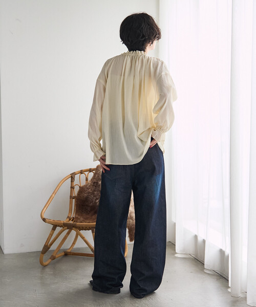 FREAK'S STORE(フリークスストア)の「ワッシャー加工ブラウス(シャツ/ブラウス・レディース・オフホワイト/ブラック・フリ-)」の7枚目の写真