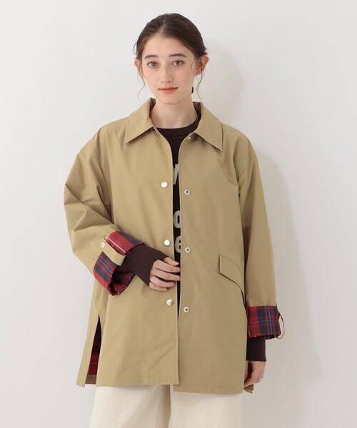 Afternoon Tea(アフタヌーンティー)の「【洗える】ステンカラーコート/Afternoon Tea Original Tartans(その他アウター・レディース・ベージュ/ブラック・MEDIUM)」の1枚目の写真