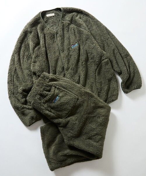 限定展開 ワンポイントロゴ フリース カーディガン セットアップ