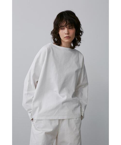 Y(ワイ)の「Y / ORGANIC COTTON JERSEY BOAT NECK P/O(Tシャツ/カットソー・メンズ・ホワイト/ネイビー・SMALL/MEDIUM)」の1枚目の写真