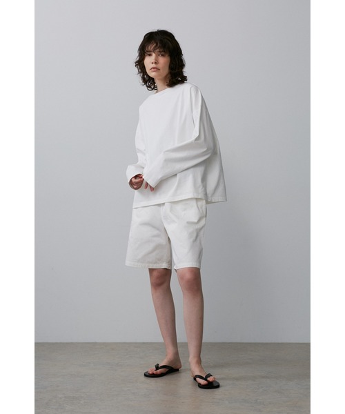 Y(ワイ)の「Y / ORGANIC COTTON JERSEY BOAT NECK P/O(Tシャツ/カットソー・メンズ・ホワイト/ネイビー・SMALL/MEDIUM)」の5枚目の写真
