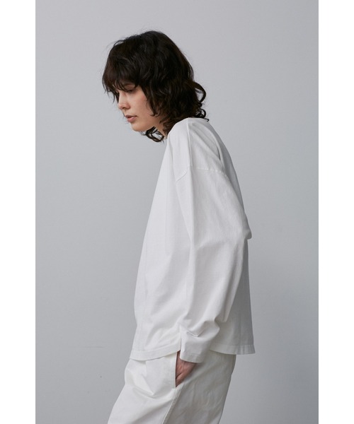Y(ワイ)の「Y / ORGANIC COTTON JERSEY BOAT NECK P/O(Tシャツ/カットソー・メンズ・ホワイト/ネイビー・SMALL/MEDIUM)」の7枚目の写真