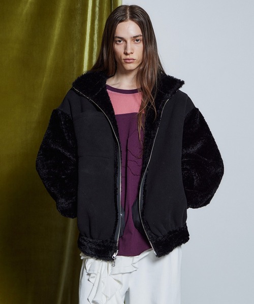 MAISON SPECIAL(メゾンスペシャル)の「【26WINTER PRE-ORDER】Reversible Boa Jacket/リバーシブルボアジャケット(その他アウター・レディース・ブラック/パープル/アイボリー・FREE)」の2枚目の写真