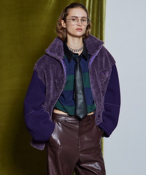 MAISON SPECIAL(メゾンスペシャル)の「【26WINTER PRE-ORDER】Reversible Boa Jacket/リバーシブルボアジャケット(その他アウター・レディース・ブラック/パープル/アイボリー・FREE)」の4枚目の写真