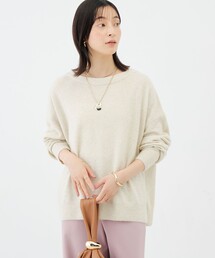 《手洗い可能》ウォッシャブルヘアリーボートネックプルオーバー