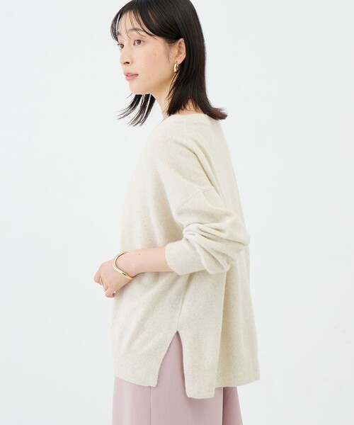 NOLLEY’S(ノーリーズ)の「《手洗い可能》ウォッシャブルヘアリーボートネックプルオーバー(ニット/セーター・レディース・ラベンダー/ベージュ/ネイビー/ライトグレー・FREE)」の11枚目の写真