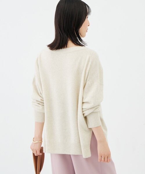 NOLLEY’S(ノーリーズ)の「《手洗い可能》ウォッシャブルヘアリーボートネックプルオーバー(ニット/セーター・レディース・ラベンダー/ベージュ/ネイビー/ライトグレー・FREE)」の12枚目の写真
