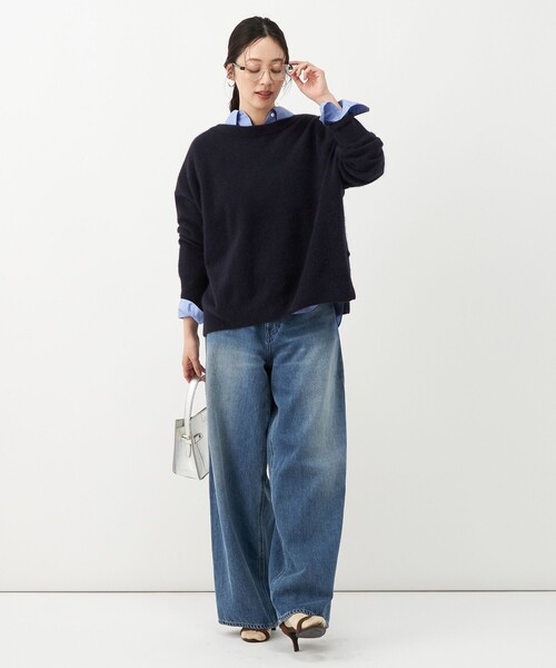 NOLLEY’S(ノーリーズ)の「《手洗い可能》ウォッシャブルヘアリーボートネックプルオーバー(ニット/セーター・レディース・ラベンダー/ベージュ/ネイビー/ライトグレー・FREE)」の15枚目の写真
