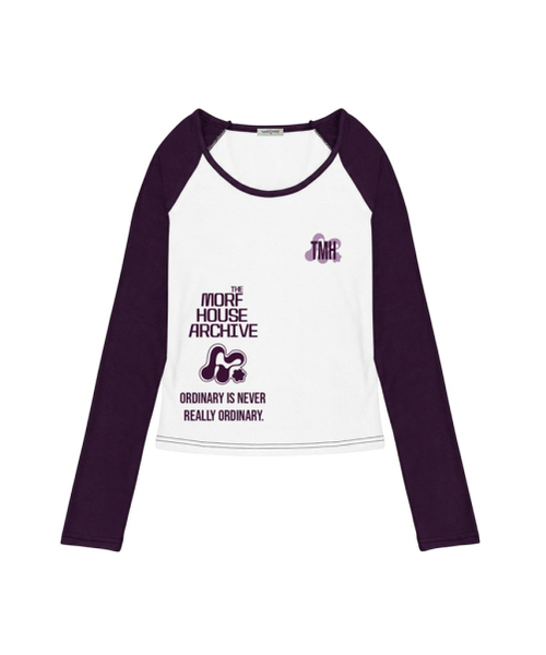 THEMORFHOUSE（ザモーフハウス）の「MORP ペットハウス アーカイブプリント配色 Uネック ロングスリーブ ネイビー（Tシャツ/カットソー・レディース・その他・MEDIUM）」の4枚目の写真