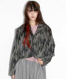 DEMARC（ドゥマーク）の「TAILORED MEDIUM CROP JACKET (OMBRE WOOL) -  Black（テーラードジャケット）」