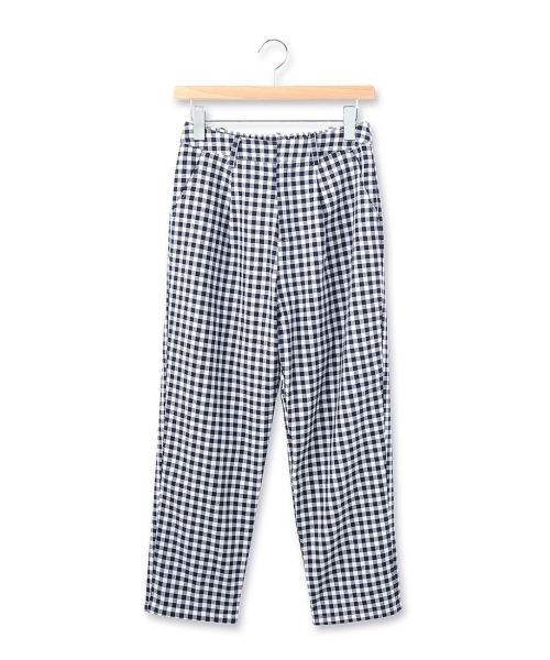 THE EMPORIUM（ジエンポリアム）の「ギンガムチェックテーパードパンツ（その他パンツ・レディース・ブルー/ブラック/ブルー系1・38/40）」の3枚目の写真