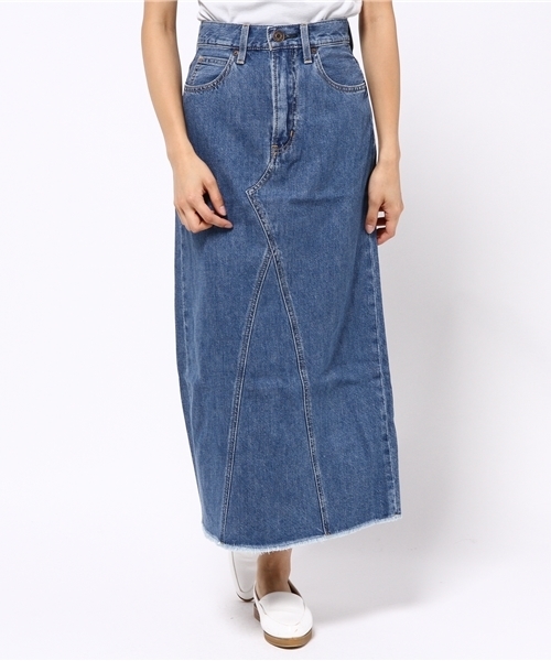 MOUSSY(マウジー)の「REMAKE DENIM LONG SK(デニムスカート・レディース・ライトブルー/ブルー・2/0/1)」の6枚目の写真