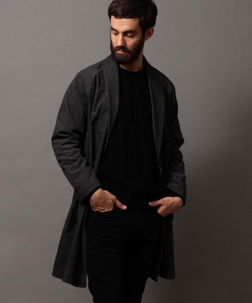 BEAUTY&YOUTH UNITED ARROWS(ビューティーアンドユースユナイテッドアローズ)の「【WEB限定】 by ベルベット ラップコート(チェスターコート・メンズ・ダークグレー/ネイビー・LARGE/MEDIUM)」の10枚目の写真