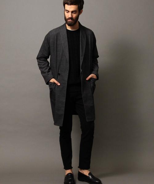 BEAUTY&YOUTH UNITED ARROWS(ビューティーアンドユースユナイテッドアローズ)の「【WEB限定】 by ベルベット ラップコート(チェスターコート・メンズ・ダークグレー/ネイビー・LARGE/MEDIUM)」の14枚目の写真
