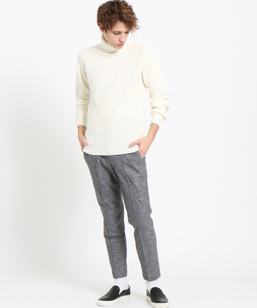 ABAHOUSE（アバハウス）の「ホールガーメントタートルネック（ニット/セーター・メンズ・レッド/ブラウン/オフホワイト/ブラック・46/44/48）」の7枚目の写真