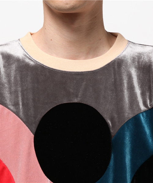 ALDIES(アールディーズ)の「Exchange Velor パッチワーク ベロアトップス(Tシャツ/カットソー・メンズ・ブラウン/ブルーグリーン/グレー・SMALL/MEDIUM/LARGE)」の6枚目の写真