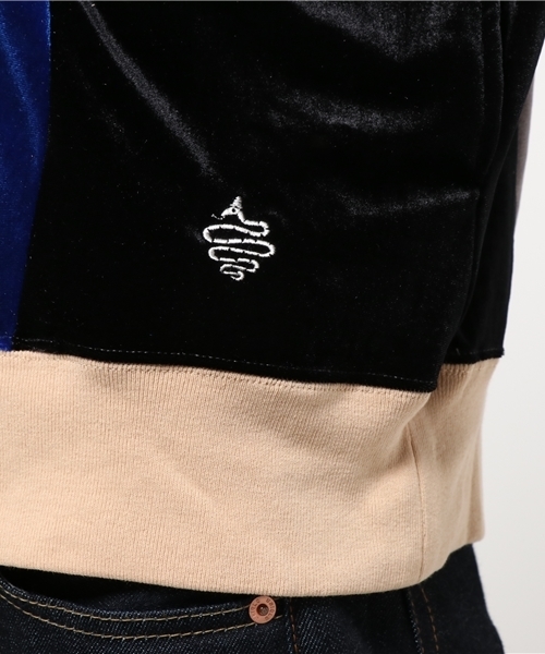 ALDIES(アールディーズ)の「Exchange Velor パッチワーク ベロアトップス(Tシャツ/カットソー・メンズ・ブラウン/ブルーグリーン/グレー・SMALL/MEDIUM/LARGE)」の8枚目の写真