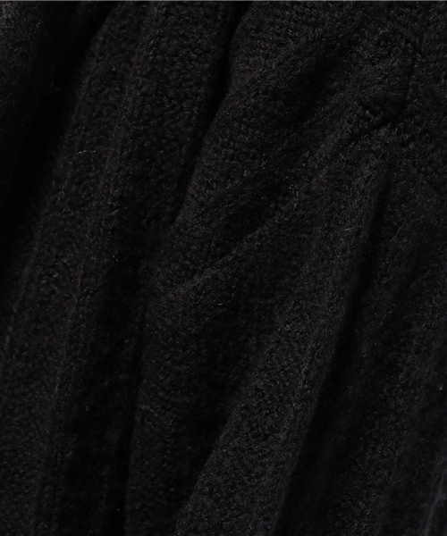 Re:EDIT（リエディ）の「[リエディ]フード付きブークレPUリブニットコート/コーディガン/アウター/カーディガン（カーディガン/ボレロ・レディース・グレー/ブラック/アイボリー/ピンクベージュ・LARGE/MEDIUM）」の14枚目の写真