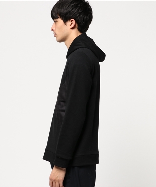 VENCEEXCHANGE（ヴァンスエクスチェンジ）の「裏毛スエード切替パーカープルオーバー（パーカー・メンズ・ブラック/グレー・MEDIUM/LARGE）」の3枚目の写真