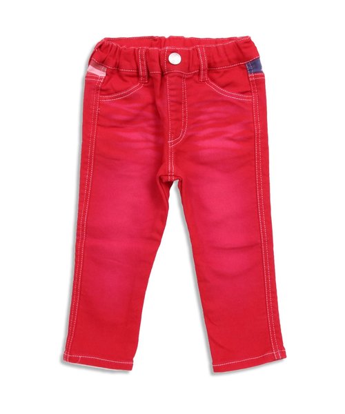 BREEZE(ブリーズ)の「スキニーデニムパンツ(10分丈)(デニムパンツ・キッズ・ネイビー/イエロー/グリーン/ブルー/オレンジ/パープル・140/95/100/120/130/80/90/110)」の6枚目の写真