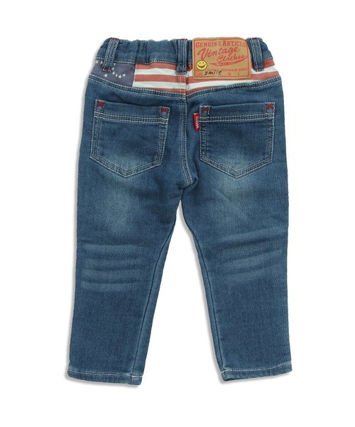 BREEZE(ブリーズ)の「スキニーデニムパンツ(10分丈)(デニムパンツ・キッズ・ネイビー/イエロー/グリーン/ブルー/オレンジ/パープル・140/95/100/120/130/80/90/110)」の7枚目の写真