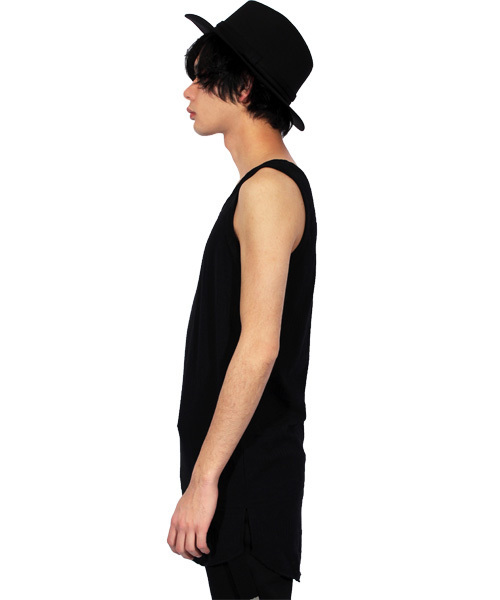 ８(eight)（エイト）の「ロング丈 タンクトップ ジャガード柄（タンクトップ・メンズ・ブラック/ホワイト/カーキ・MEDIUM/LARGE/X-LARGE）」の7枚目の写真