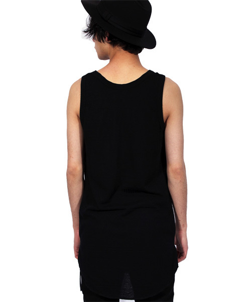 ８(eight)（エイト）の「ロング丈 タンクトップ ジャガード柄（タンクトップ・メンズ・ブラック/ホワイト/カーキ・MEDIUM/LARGE/X-LARGE）」の8枚目の写真