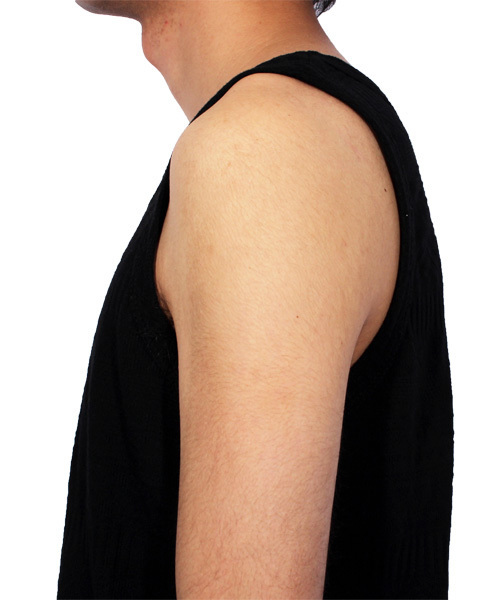 ８(eight)（エイト）の「ロング丈 タンクトップ ジャガード柄（タンクトップ・メンズ・ブラック/ホワイト/カーキ・MEDIUM/LARGE/X-LARGE）」の14枚目の写真