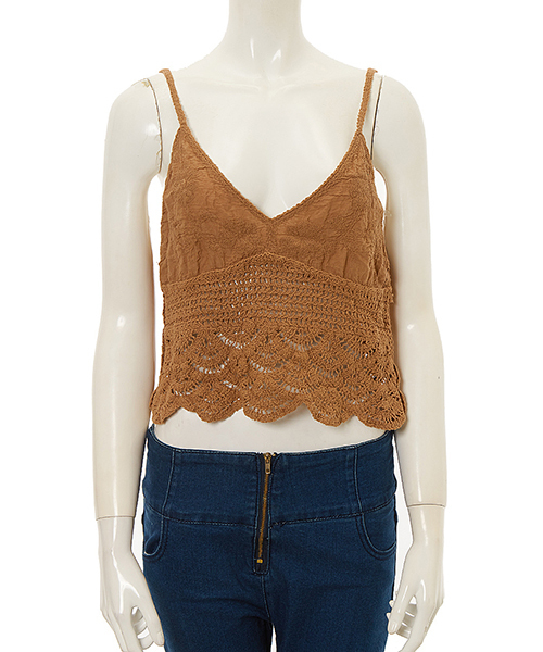 fifth(フィフス)の「レースデザインキャミソール(キャミソール・レディース・ピンク/キャメル/サックスブルー/ベージュ/ホワイト・MEDIUM)」の5枚目の写真